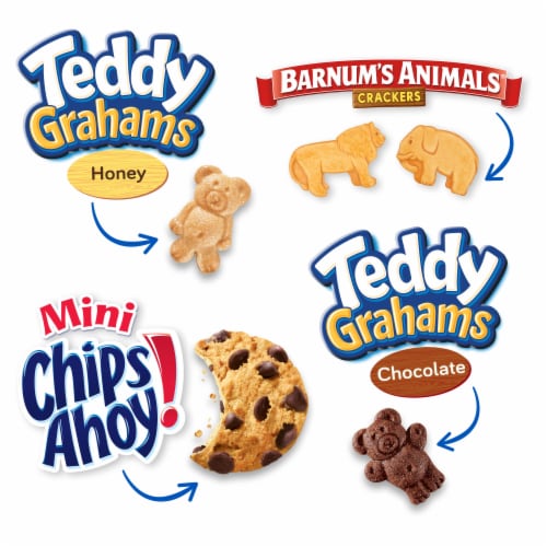 Nabisco Fun Shapes Barnum's Animal Crackers Teddy Grahams & CHIPS AHOY! Variety Pack Perspective: right