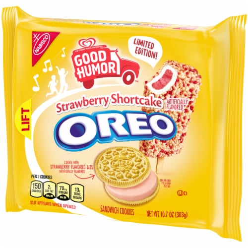 Oreo Limited Edition Good Humor Strawberry Shortcake Sandwich Cookies Perspective: right