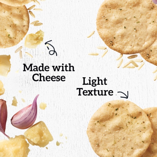 Good Thins Parmesan & Garlic Rice & Cheese Snacks Gluten Free Crackers Perspective: right
