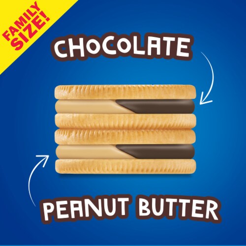 Oreo Chocolate Peanut Butter Pie Sandwich Cookies Family Size Perspective: right