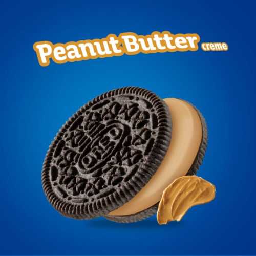 OREO Peanut Butter Creme Chocolate Sandwich Cookies Family Size Perspective: right