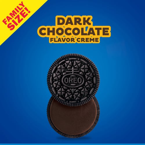 OREO Dark Chocolate Creme Chocolate Sandwich Cookies Family Size Perspective: right