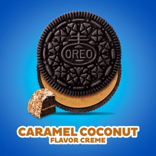 Oreo Caramel Coconut Creme Chocolate Sandwich Cookies Family Size Perspective: right