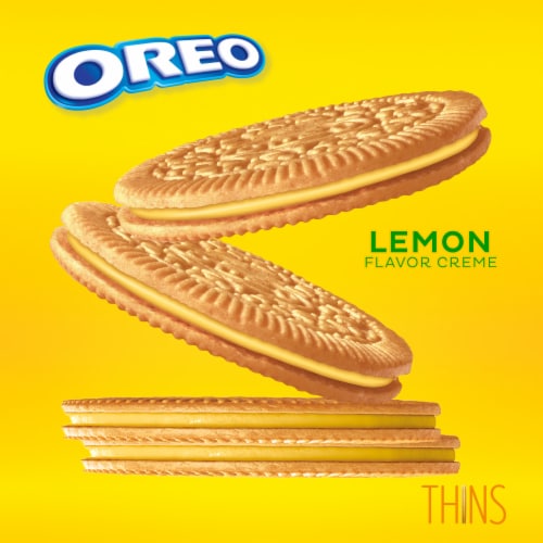 OREO Thins Lemon Creme Sandwich Cookies Family Size Perspective: right