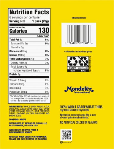 Wheat Thins Original Whole Grain Crackers Multipack Perspective: right