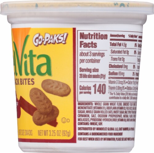 Belvita Cinnamon Brown Sugar Snack Bites Go-Pak Perspective: right