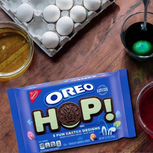 Oreo Green Creme Chocolate Sandwich Cookies Perspective: right