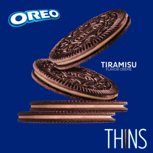 OREO Thins Tiramisu Creme Chocolate Sandwich Cookies Perspective: right