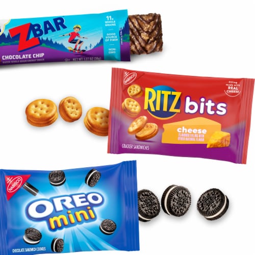 Zbar Chocolate Chip Snack Bars RITZ Bits Crackers & OREO Mini Cookies Variety Pack Perspective: right