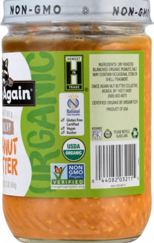 Once Again Organic Unsweetened Crunchy Peanut Butter Perspective: right
