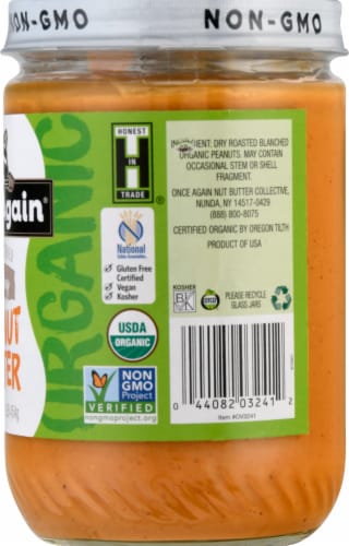 Once Again Organic Creamy Unsweetened Salt Free Peanut Butter Perspective: right