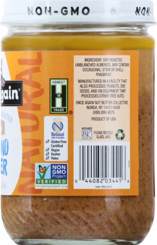 Once Again Unsweetened & Roasted Salt Free Creamy Almond Butter Perspective: right