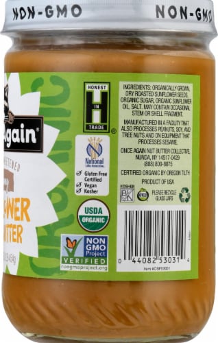 Once Again® Organic Lightly Sweetened Creamy Sunflower Seed Butter Perspective: right