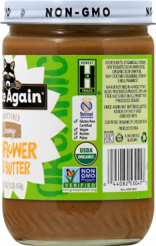 Once Again Unsweetened & Salt Free Creamy Sunflower Seed Butter Perspective: right
