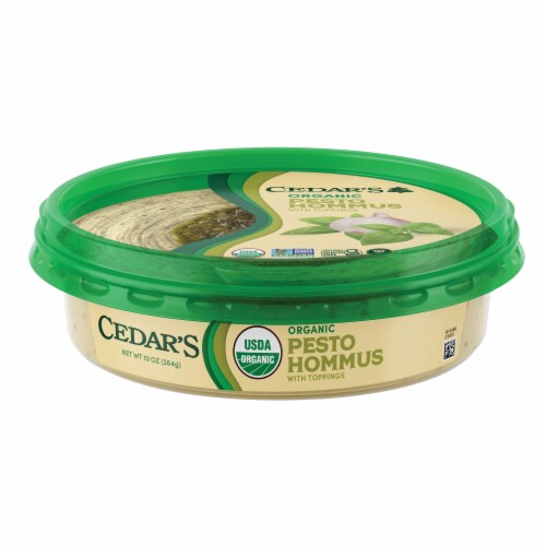Cedar's Foods Topped Organic Pesto Hommus Perspective: right