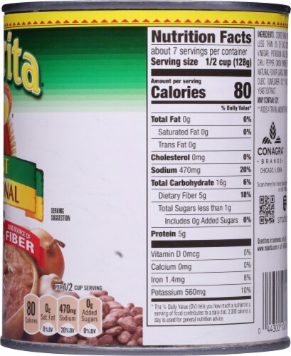 Rosarita Traditional No Fat Refried Beans Perspective: right