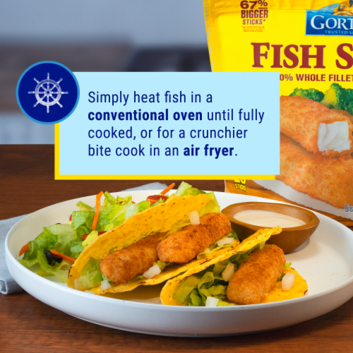 Gorton’s Crunchy Breaded Fish Sticks (Not Minced), Panko Breadcrumbs, Frozen Perspective: right