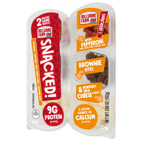 Hillshire Farm® SNACKED! Pepperoni Monterey Jack Cheese and Brownie Bites Snack Pack Perspective: right
