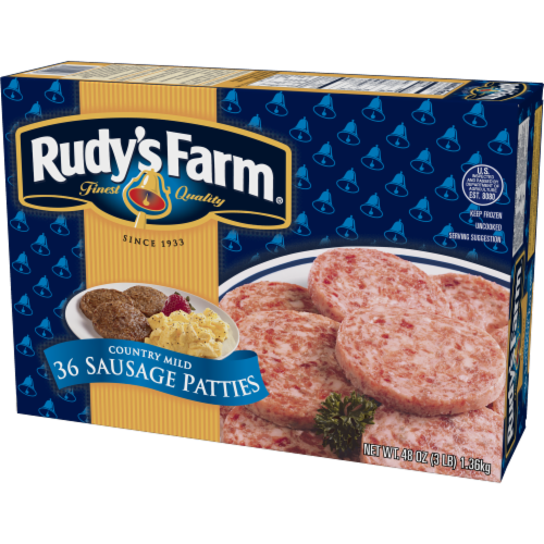 Rudy's Farm® Uncooked Country Mild Sausage Patties Perspective: right