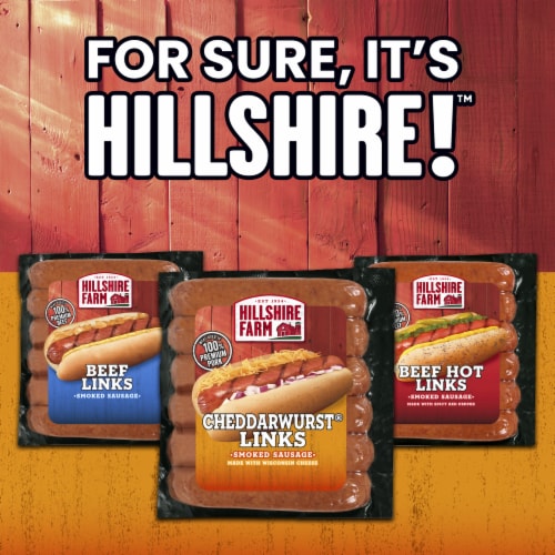 Hillshire Farm Cheddarwurst Links Smoked Sausage with Wisconsin Cheese Perspective: right