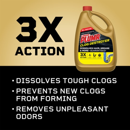Liquid-Plumr Pro-Strength Clog Destroyer, Liquid Drain Cleaner Perspective: right