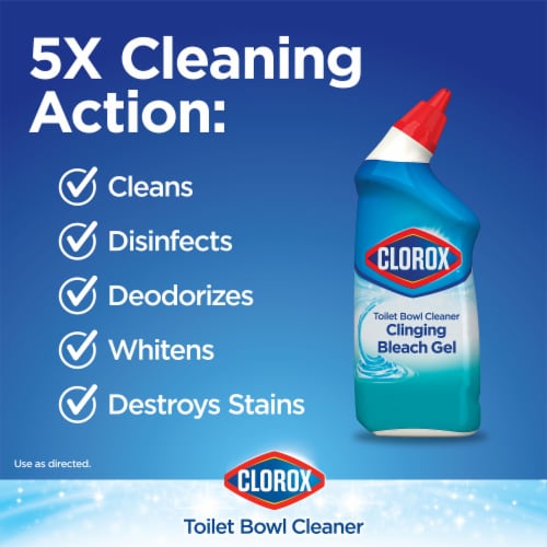 Clorox Toilet Bowl Cleaner Ocean Mist Clinging Bleach Gel Perspective: right