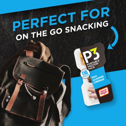 P3 Portable Protein Snack Pack with Ham Almonds & Cheddar Cheese Perspective: right