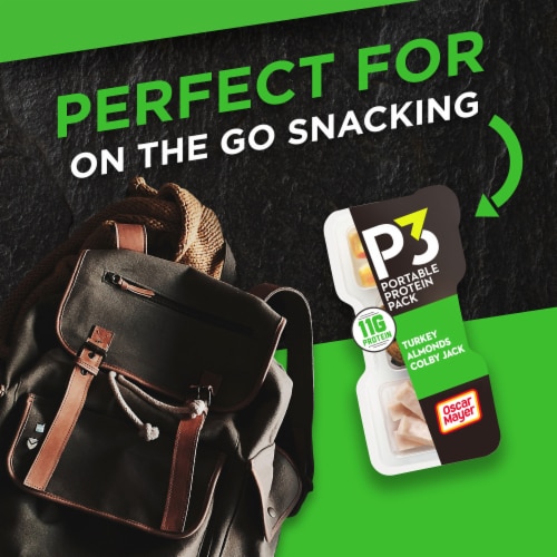 P3 Portable Protein with Turkey Almonds & Colby Jack Cheese Snack Pack Perspective: right