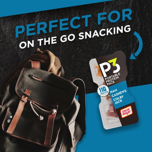 P3 Portable Protein Snack Pack with Ham Cashews & Colby Jack Cheese Perspective: right