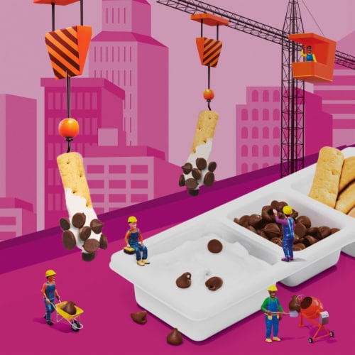 Lunchables S'mores Dippers with Graham Sticks Chocolate Chips & Marshmallow Creme Snack Pack Perspective: right
