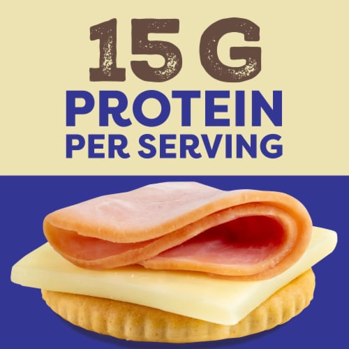 Oscar Mayer Natural Meat & Cheese Snack Plate with Uncured Hickory Smoked Ham Jack Cheese & Crackers Perspective: right