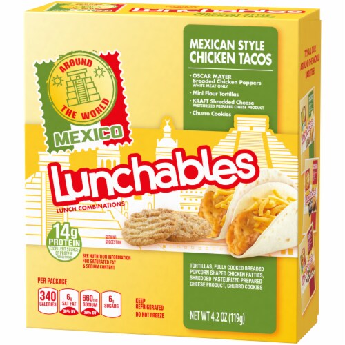 Lunchables Around The World Mexican Style Chicken Tacos Perspective: right