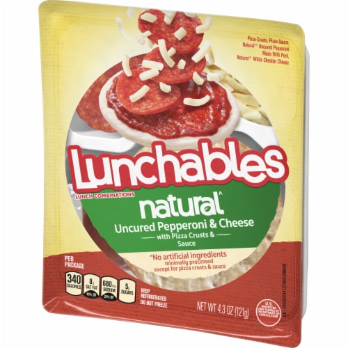 Lunchables Natural Uncured Pepperoni & Cheese Meal Kit with Pizza Crusts & Sauce Perspective: right