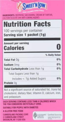 Sweet'N Low® Zero Calorie Sweetener Packets Perspective: right