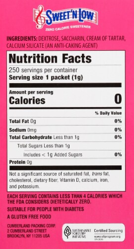 Sweet'N Low Zero Calorie Sweetener Packets Perspective: right