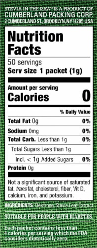 Stevia In The Raw® Zero Calorie Sweetener Packets Perspective: right