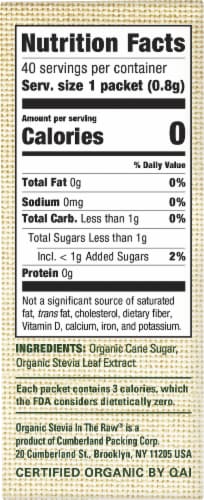 Stevia In The Raw Organic Stevia Blend Packets Perspective: right