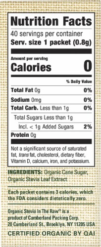 Stevia In The Raw® Organic Stevia Blend Packets Perspective: right