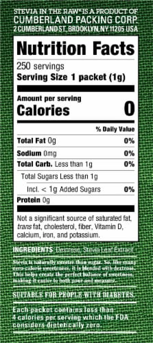 Stevia In The Raw® Zero Calorie Sweetener Packets Perspective: right