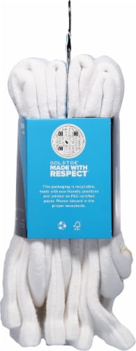 Gold Toe® Men's Cotton Crew Sport Socks - 6 Pack - White Perspective: right