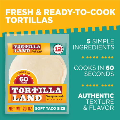 TortillaLand® Uncooked Flour Tortillas Soft Taco Size Perspective: right
