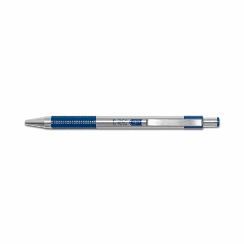 Zebra Pen F-301 Ballpoint Stainless Steel Retractable Pen, 0.7mm, Blue Ink, 2-Pack Perspective: right