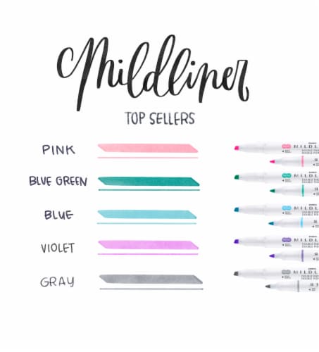 Zebra Pen Mildliner Double-Ended Creative Highlighter Set - Top Sellers 5-Pack Perspective: right