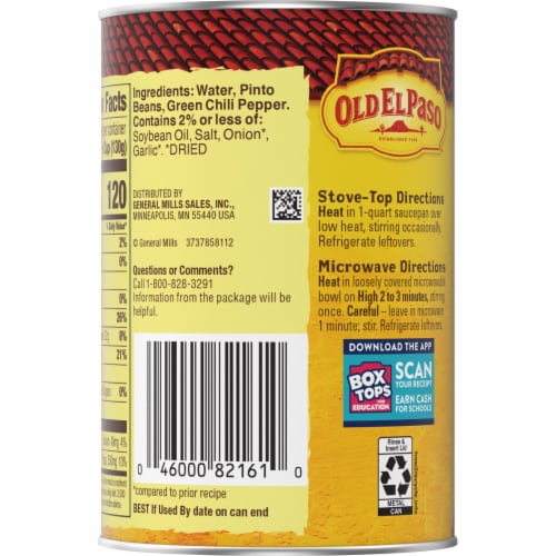 Old El Paso Green Chiles Refried Beans Perspective: right
