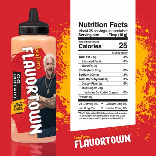 Flavortown O.G. Buffalo Wing Sauce 13.1 oz Perspective: right