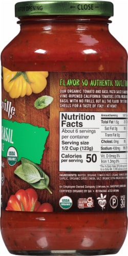 Organicville Organic Tomato Basil Pasta Sauce Perspective: right