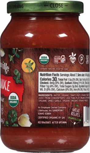 Organicville Organic Pizza Sauce Perspective: right