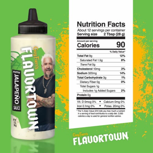 Flavortown Poppin Jalapeno Sauce 12 oz Perspective: right