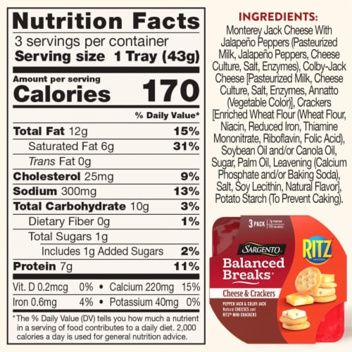 Sargento® Balanced Breaks® Pepper-Jack and Colby-Jack Cheese with Ritz® Crackers Perspective: right