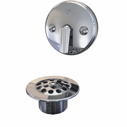 Keeney Rough Brass Trip Lever Bath Drain with Polished Chrome Trim 606RB Perspective: right